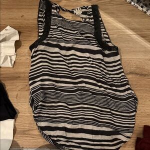 Haute Hippie Black and White Striped Tank Top
